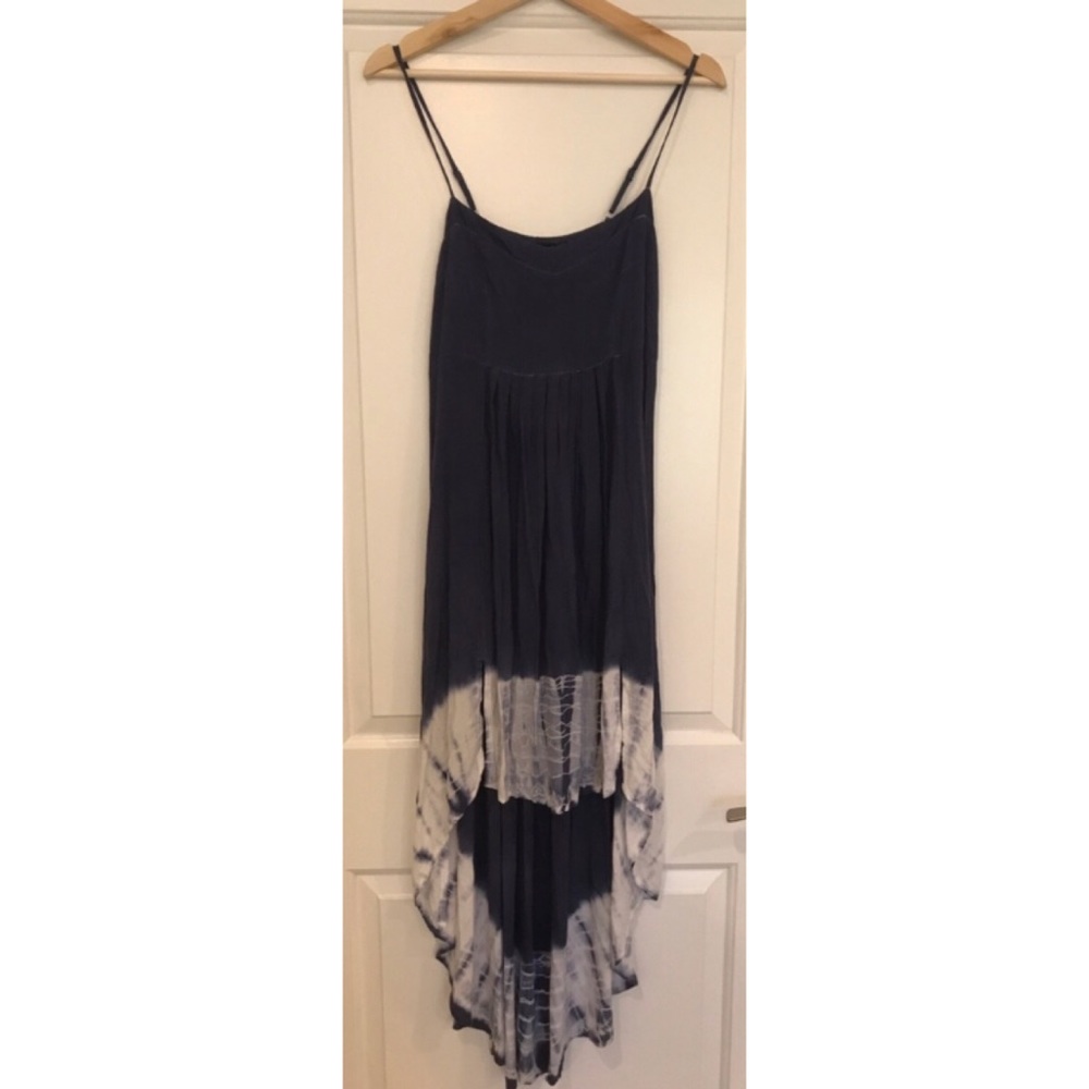 Mendocino Purple White Tie-Dye High-Low Maxi Dress